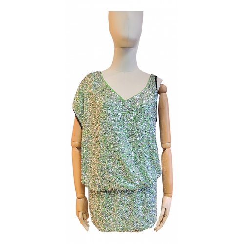 Pre-owned Pinko Glitter Mini Dress In Silver