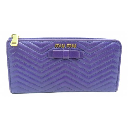 Pre-owned Miu Miu Wallet In Purple