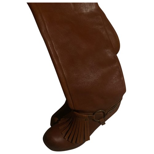 Pre-owned Ash Leather Riding Boots In Brown