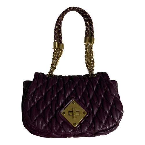 Pre-owned Moschino Leather Handbag In Burgundy