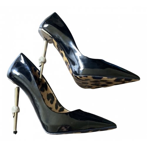 Pre-owned Philipp Plein Patent Leather Heels In Black