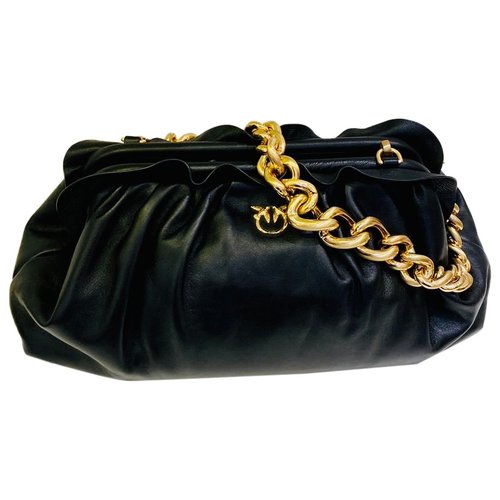 Pre-owned Pinko Love Bag Leather Crossbody Bag In Black