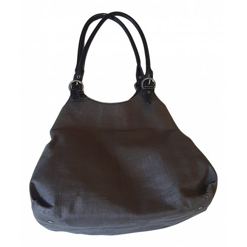 Pre-owned Tommy Hilfiger Linen Handbag In Brown
