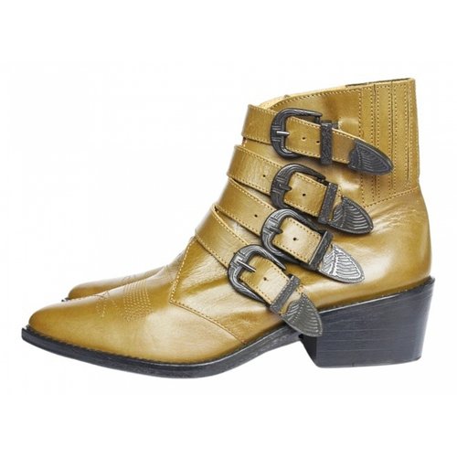 Pre-owned Toga Leather Ankle Boots In Green