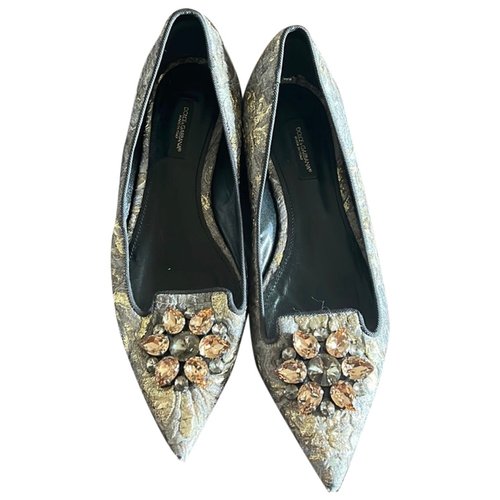 Pre-owned Dolce & Gabbana Cloth Flats In Silver