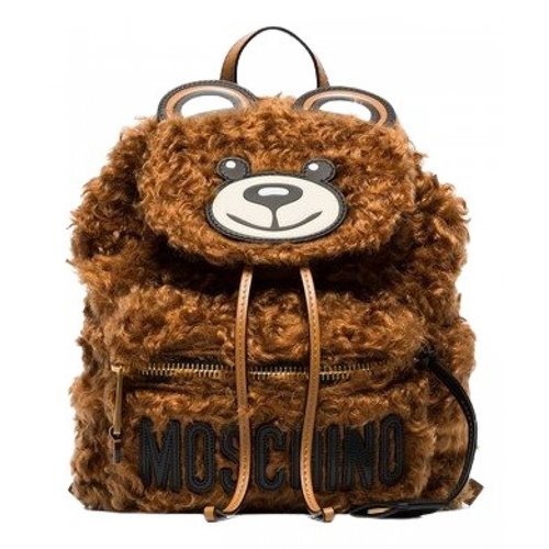 Pre-owned Moschino Leather Backpack In Brown