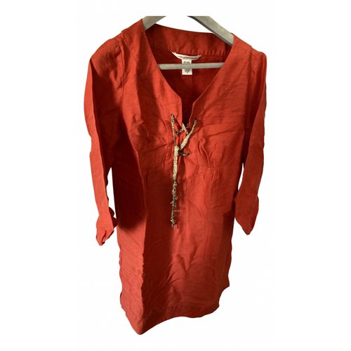 Pre-owned Diane Von Furstenberg Linen Mini Dress In Red