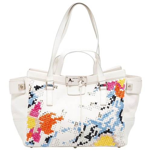 Pre-owned Jimmy Choo Leather Tote In White