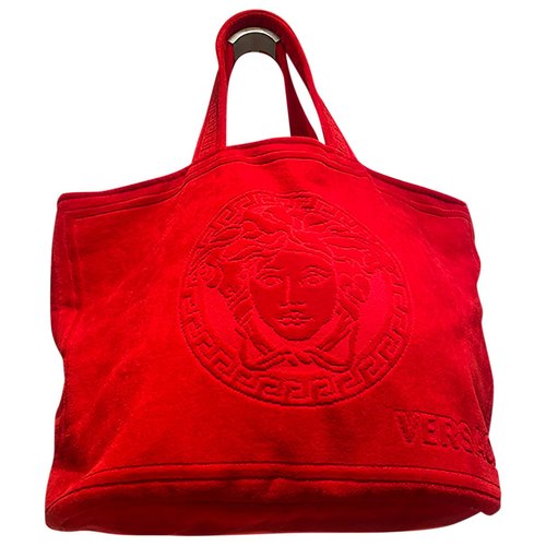 Pre-owned Versace Cloth Tote In Red