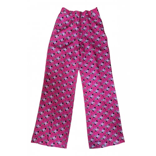 Pre-owned Etro Silk Trousers In Pink