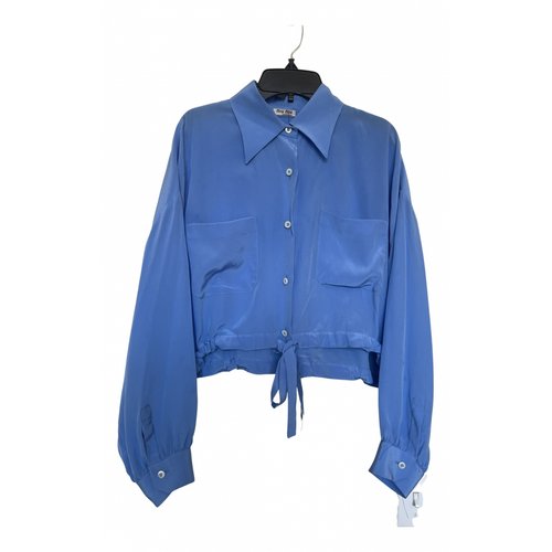 Pre-owned Miu Miu Silk Blouse In Blue