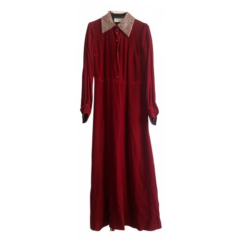 Pre-owned Saint Laurent Maxi Dress In Red