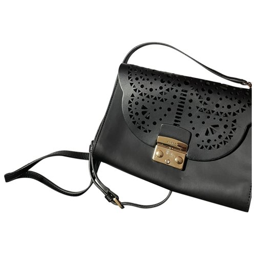 Pre-owned Furla Metropolis Leather Handbag In Black