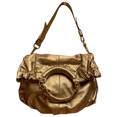 Pre-owned Escada Leather Handbag In Gold