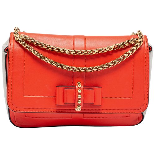 Pre-owned Christian Louboutin Leather Handbag In Orange
