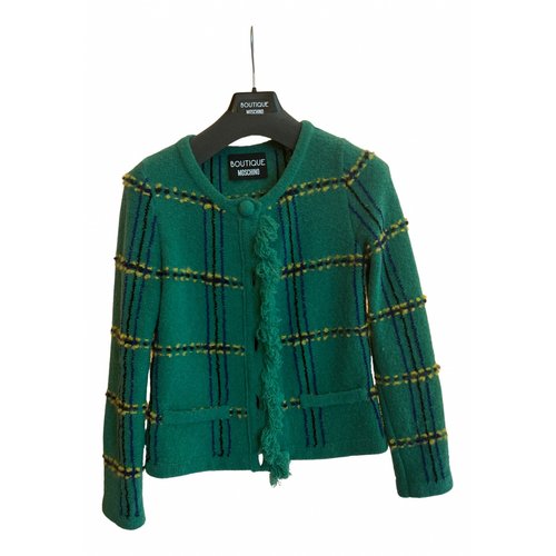 Pre-owned Moschino Wool Short Vest In Green