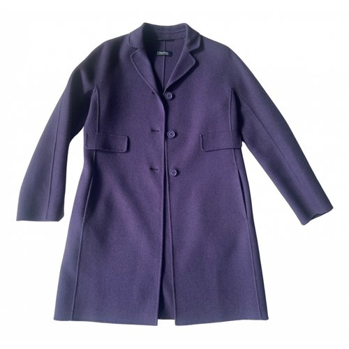 Pre-owned Max Mara Wool Coat In Purple