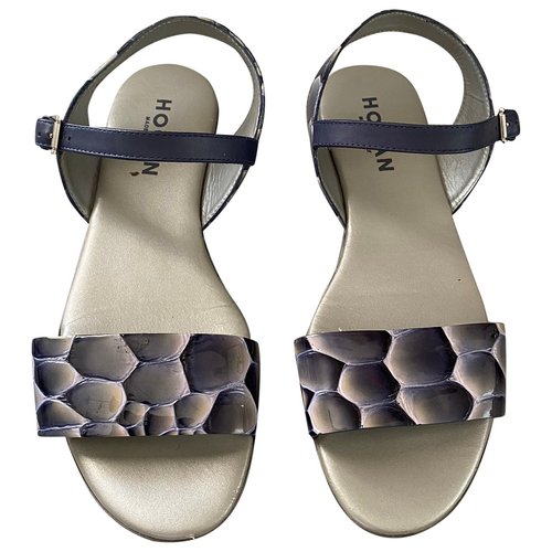 Pre-owned Hogan Leather Sandals In Grey