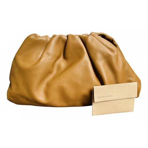 Pre-owned Bottega Veneta Pouch Leather Clutch Bag In Camel