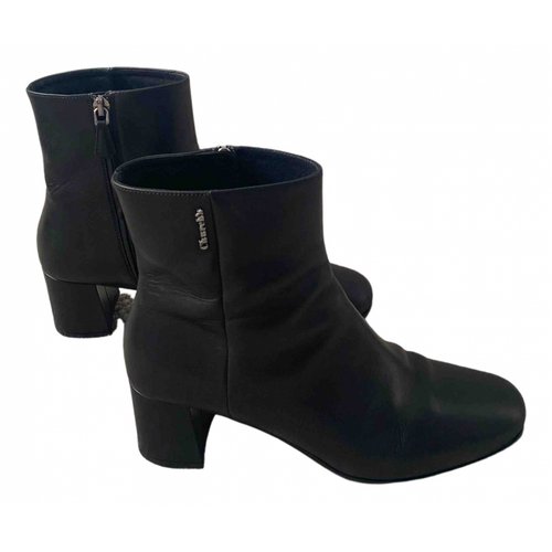 Pre-owned Church's Leather Ankle Boots In Black