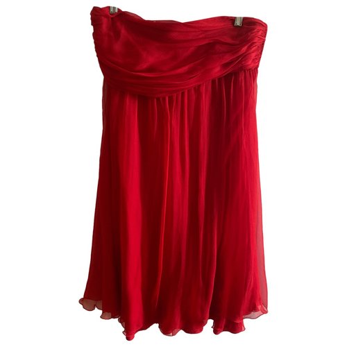 Pre-owned Ralph Lauren Silk Mini Dress In Red