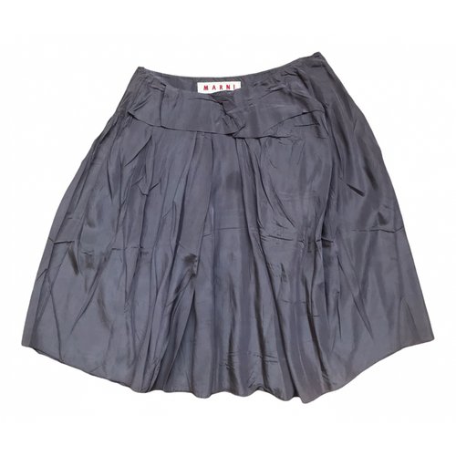 Pre-owned Marni Silk Mini Skirt In Grey