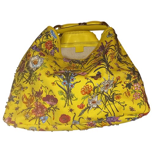 Pre-owned Gucci Hobo Glitter Tote In Yellow