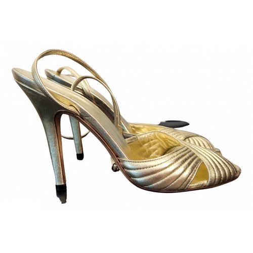 Pre-owned Gucci Leather Heels In Gold