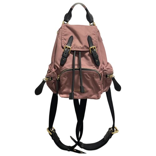Pre-owned Burberry The Rucksack Cloth Backpack In Pink
