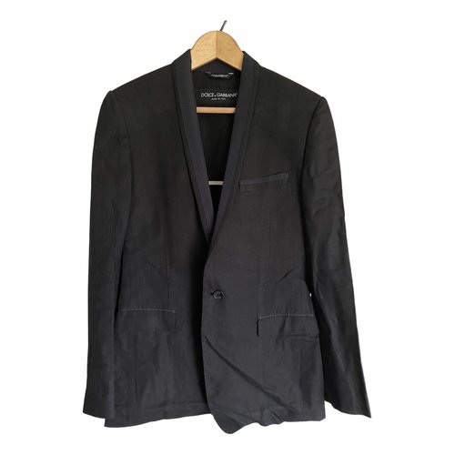 Pre-owned Dolce & Gabbana Linen Jacket In Black