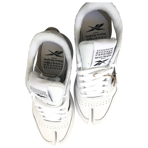 Pre-owned Maison Margiela X Reebok Leather Trainers In White