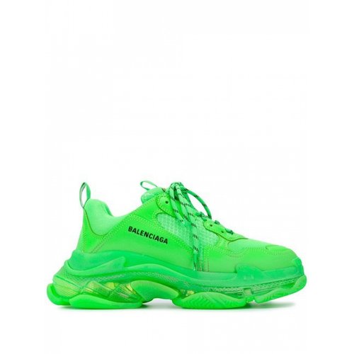 Pre-owned Balenciaga Leather Trainers In Green