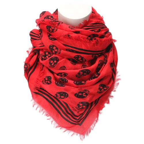 Pre-owned Alexander Mcqueen Stole In Red