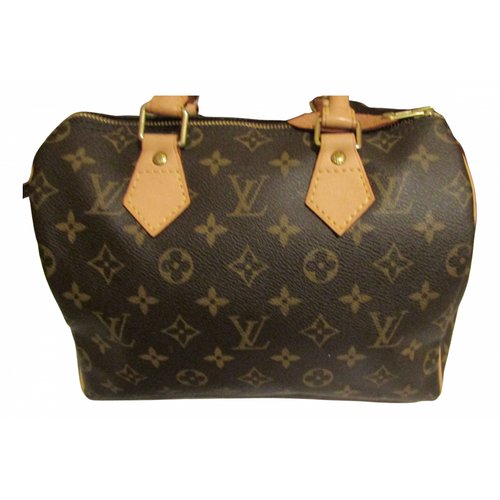 Pre-owned Louis Vuitton Speedy Cloth Satchel In Brown