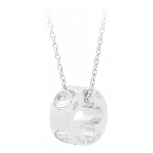 Pre-owned Louis Vuitton White Gold Necklace In Silver