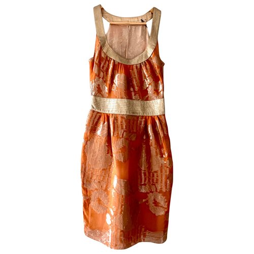 Pre-owned Blumarine Tweed Mid-length Dress In Orange