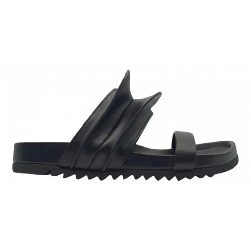 Pre-owned Rick Owens Leather Sandals In Black