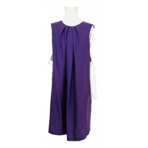 Pre-owned Tara Jarmon Silk Mid-length Dress In Purple