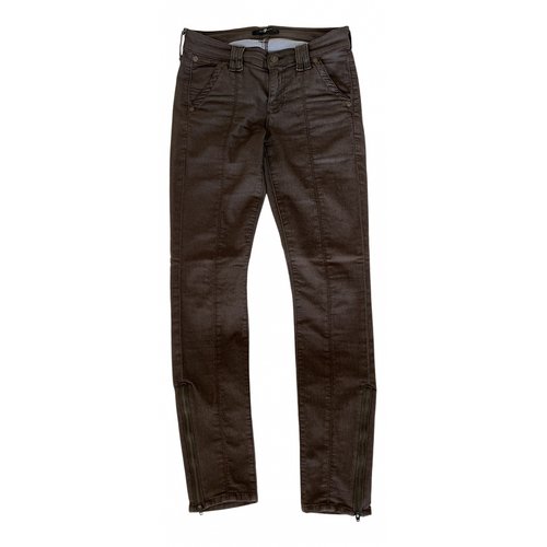 Pre-owned 7 For All Mankind Slim Pants In Brown