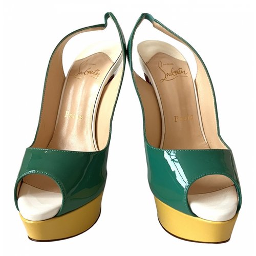 Pre-owned Christian Louboutin Patent Leather Heels In Green