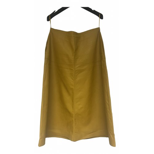 Pre-owned Stella Mccartney Vegan Leather Mid-length Skirt In Yellow