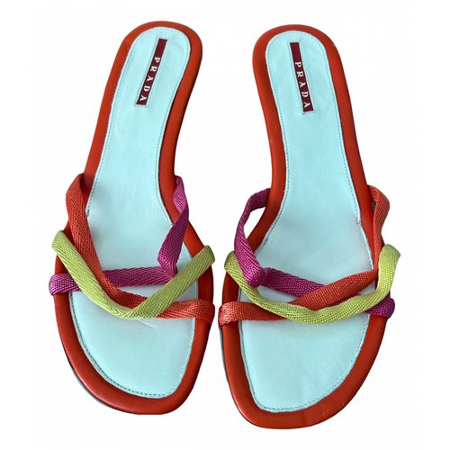 Pre-owned Prada Cloth Sandals In Multicolour