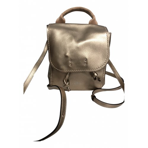 Pre-owned Coach Leather Backpack In Gold