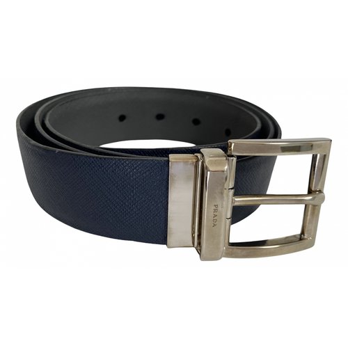 Pre-owned Prada Leather Belt In Navy