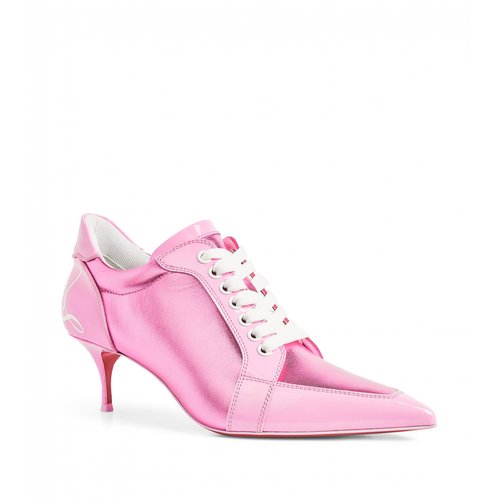 Pre-owned Christian Louboutin Leather Lace Up Boots In Pink