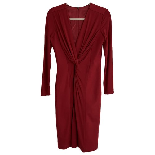 Pre-owned Max Mara Wool Mid-length Dress In Burgundy