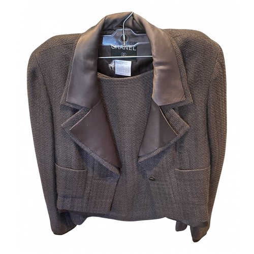 Pre-owned Chanel Wool Suit Jacket In Brown