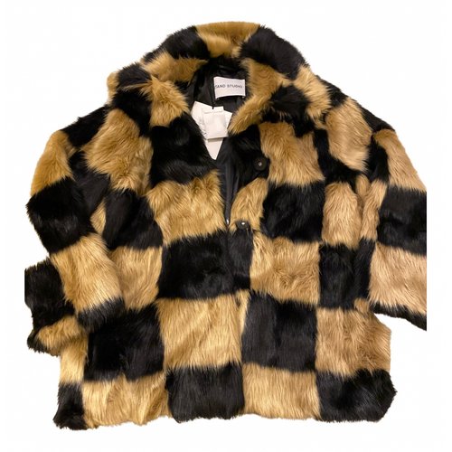 Pre-owned Stand Studio Faux Fur Jacket In Multicolour
