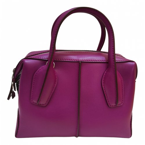 Pre-owned Tod's Holly Leather Handbag In Purple