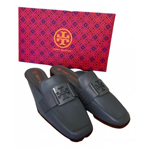 Pre-owned Tory Burch Leather Sandals In Blue